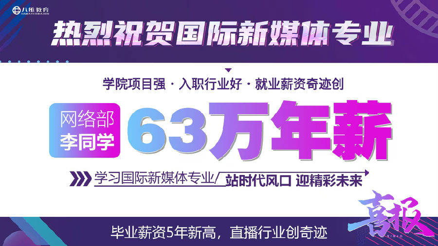 八維職業學校國際新媒體專業短訓班招生信息